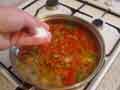 Adding salt to vegetables