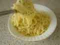 Add spaghetti to bowl Add spaghetti to bowl