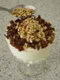 Adding the browned almonds