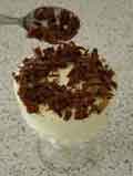 Adding the dark chocolate curls