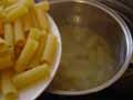 Adding rigatoni pasta shells
