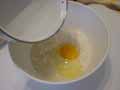 Adding water to flour Adding water to flour