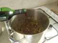 Adding wine