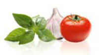 Basil garlic and tomato