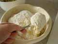 Cutting dough into smaller pieces