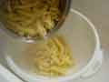 Draining pasta