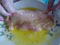 Egg coating for veal escalope