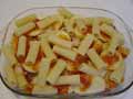 Final rigatoni pasta tubes layer