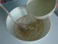 Adding hot salted water Adding hot salted water