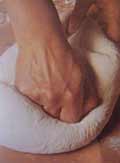 Kneading bread dough