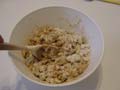 Mix the moist ingredients together