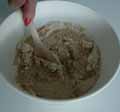 Stirring sweet chestnut flour mixture Stirring sweet chestnut flour mixture