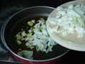 Add onion to pan Add onion to pan