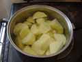 Peeled, cut potatoes Peeled, cut potatoes