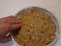 Pressing sides of dough