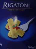 Rigatoni pasta tubes packet