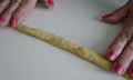 Rolling out thin pastry piece Rolling out thin pastry piece