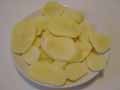 Thinly sliced potatoes
