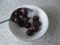 Spooning boiled chestnuts